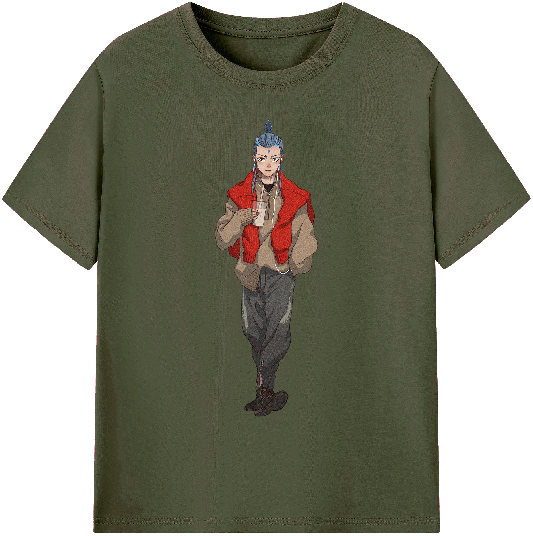 （画像用） Ne Zha 2 ナタ 魔童の大暴れ 綿100％ メンズ半袖Tシャツ｜肌触りやわらか＆通気性